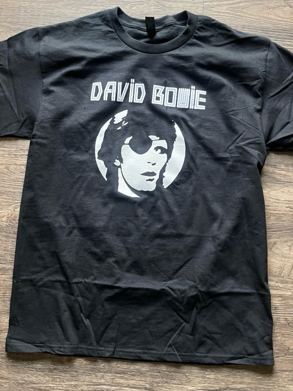 Black Graphic Band Tee - David Bowie Print Medium